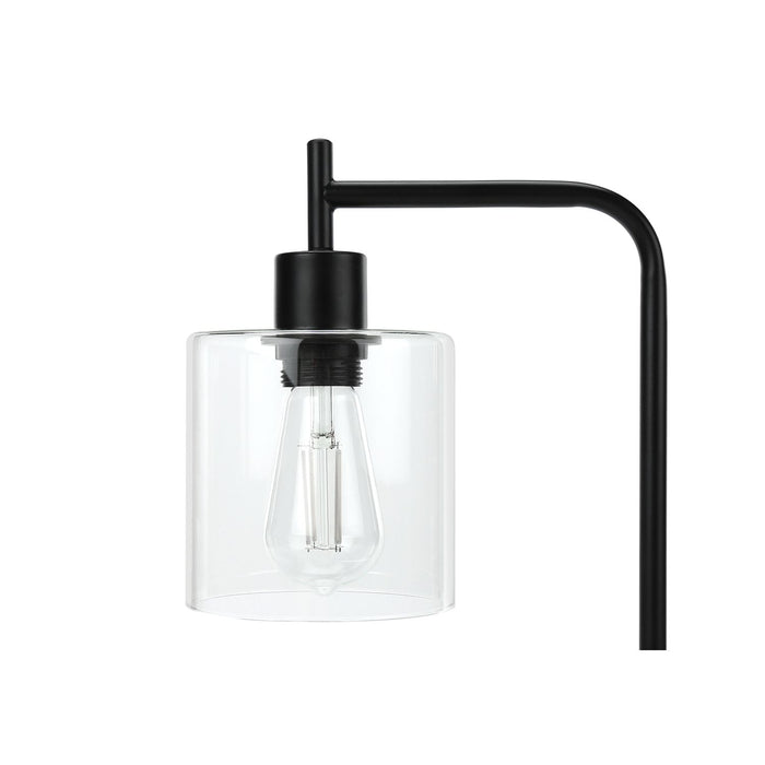 Lighting, Table Lamp, USB Port Included, Glass Shade, Modern - Black
