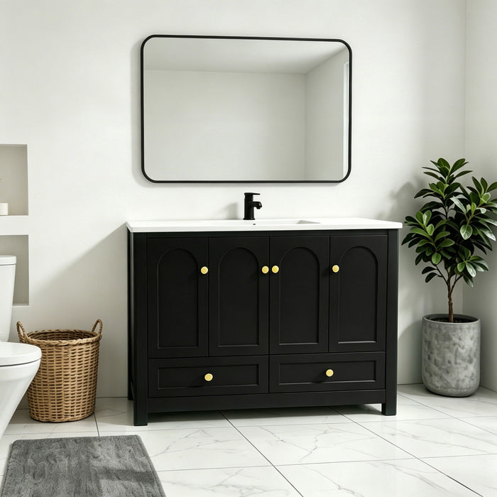 Bathroom Vanity With Sink Combo, 4 Soft Close Doors And 2 Drawers
