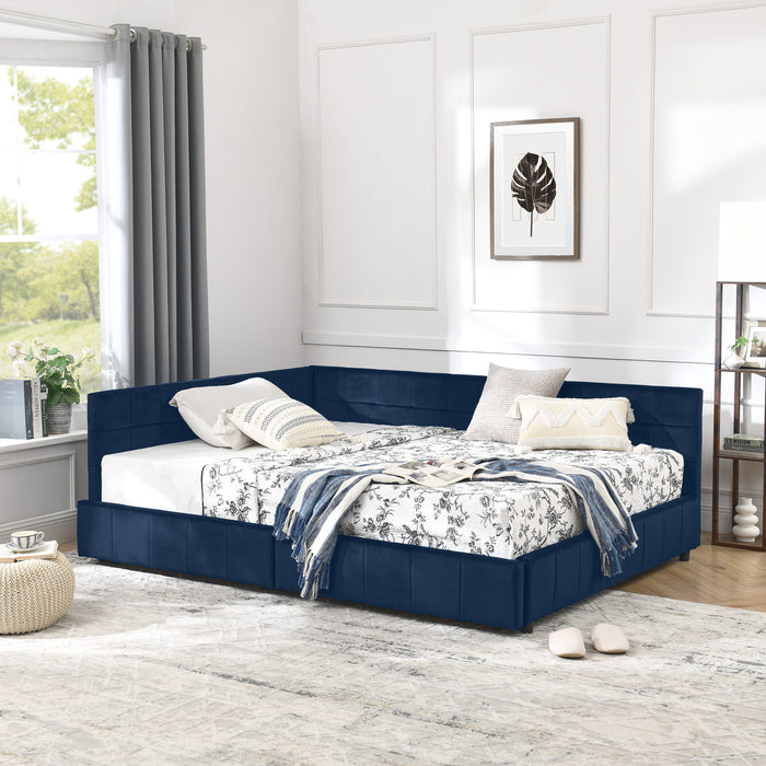 Elegant Design Storage Upholstered Tufted Bed Frame With Backrest And Armrests