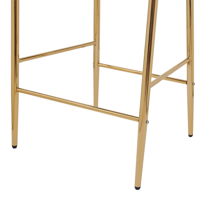 Velvet Fabric Counter Height Bar Stools (Set of 2)