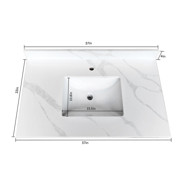 Bathroom Vanity Top With Undermount Single Bowl Sink