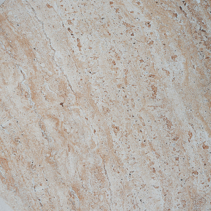 Elegant Outdoor / Indoor Lightweight Concrete Side Table With Travertine - Beige