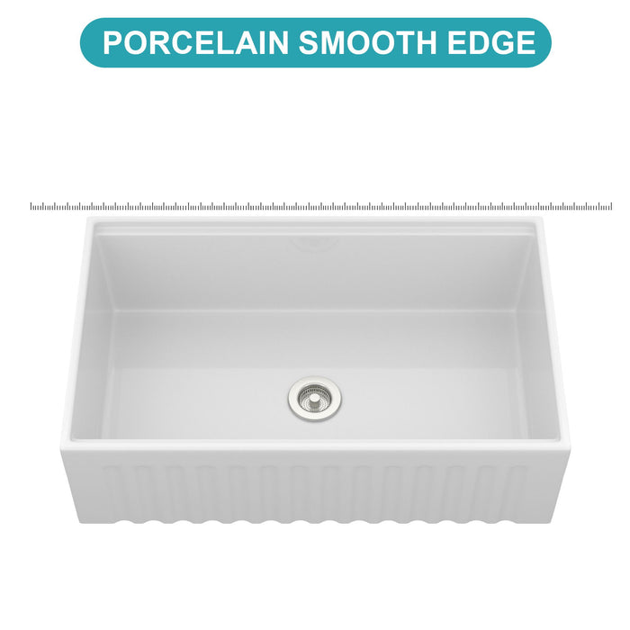 Workstation Single Bowl Apron Front Kitchen Sink - White