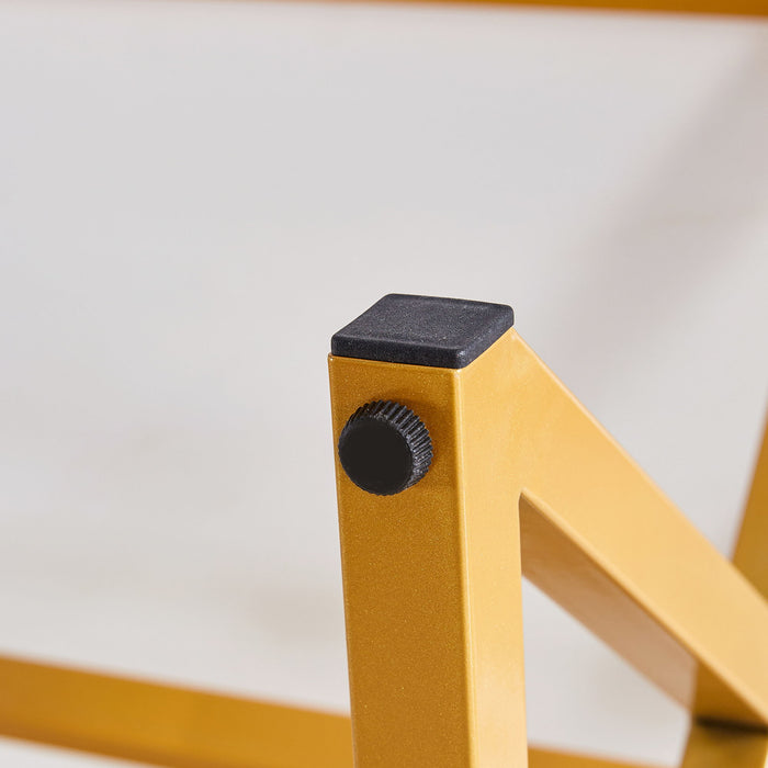 Modern Rock Slab Coffee Table With Metal Legs