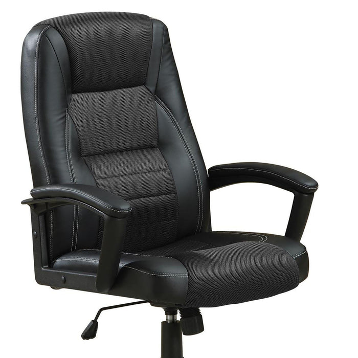Office Chair With Base, Height Adjustable For Home & Workspaces - Black