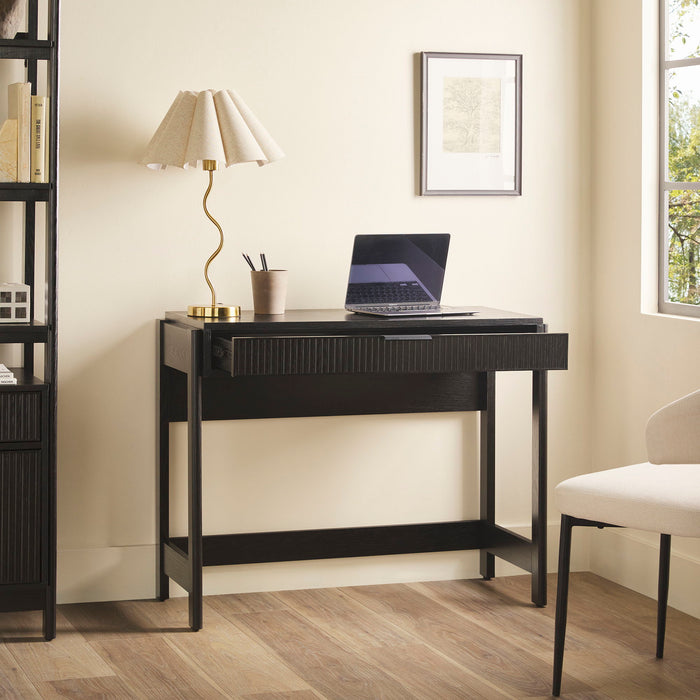 Transitional Reeded Writing Desk With Drawer