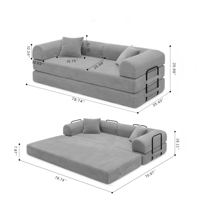 Convertible Foldable Floor Sofa Bed For Living Room
