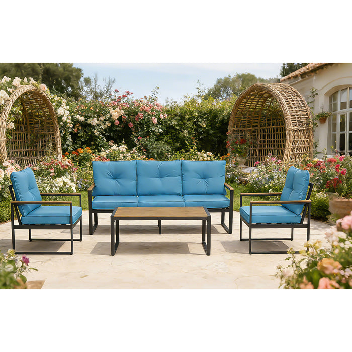 Oversized Outdoor Conversation Set, 5 Seater - Blue