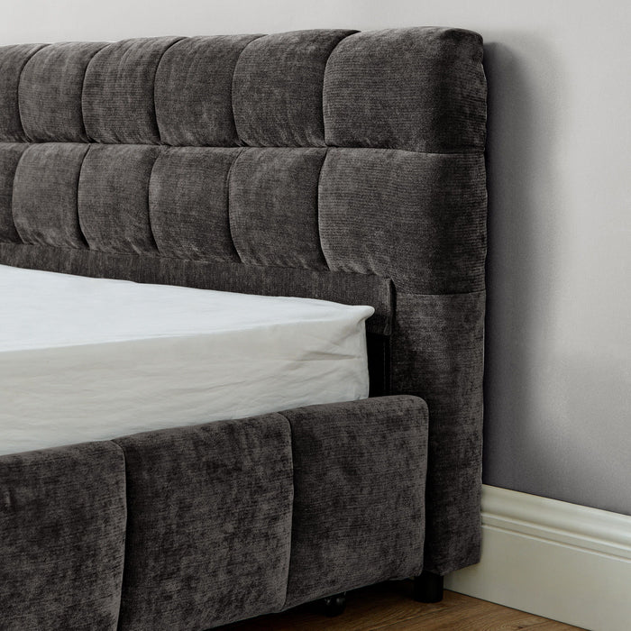 Modern Platform Bed Frame With Thick Fabric