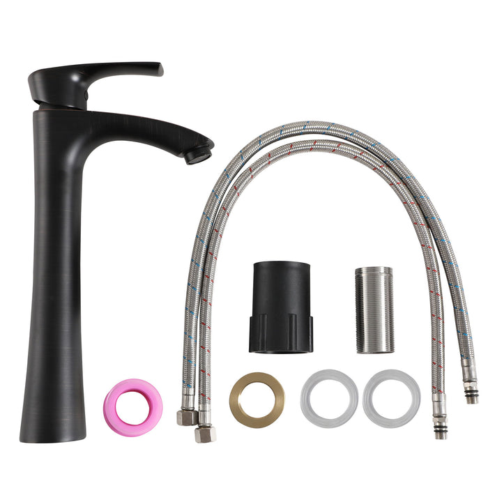 Above Porcelain Vessel Vanity Sink And Faucet Combo, 19" X 15" - White