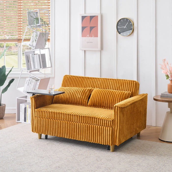 Pull Out Sofa With Movable Tabletop And USB Ports