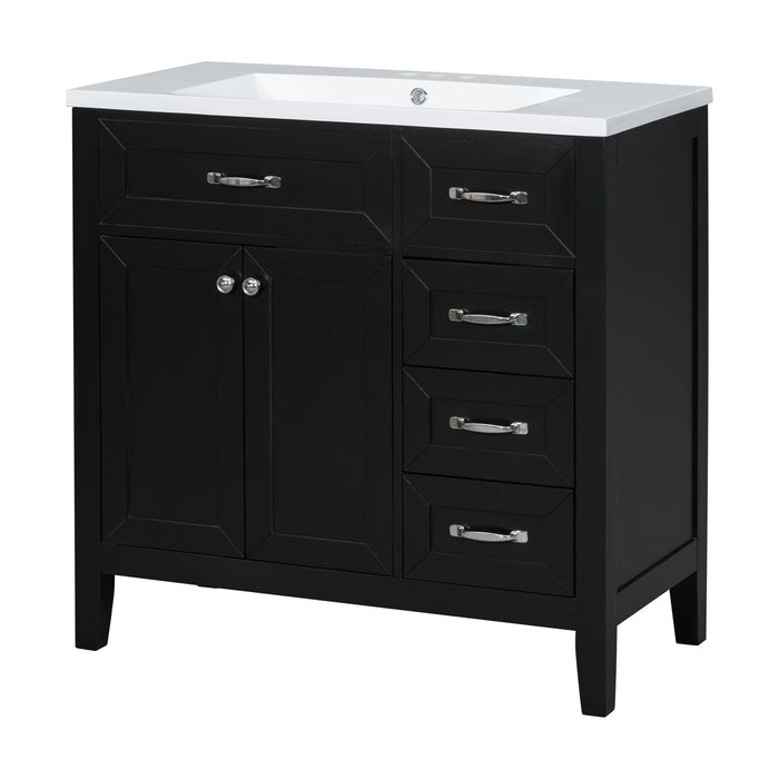 Modern Bathroom Vanity With Sink, Freestanding With Drawers And Doors