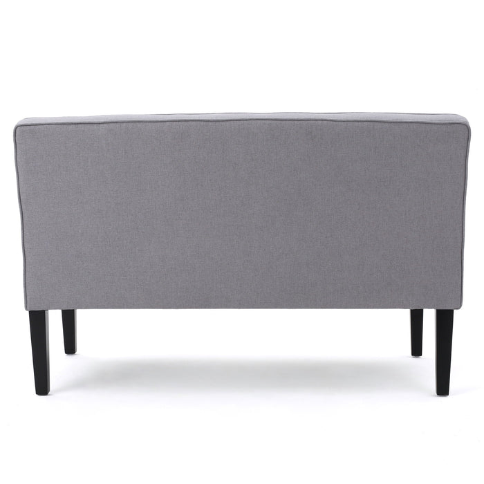 Contemporary Loveseat With Upholstered Fabric And Birch Wood Legs - Light Gray