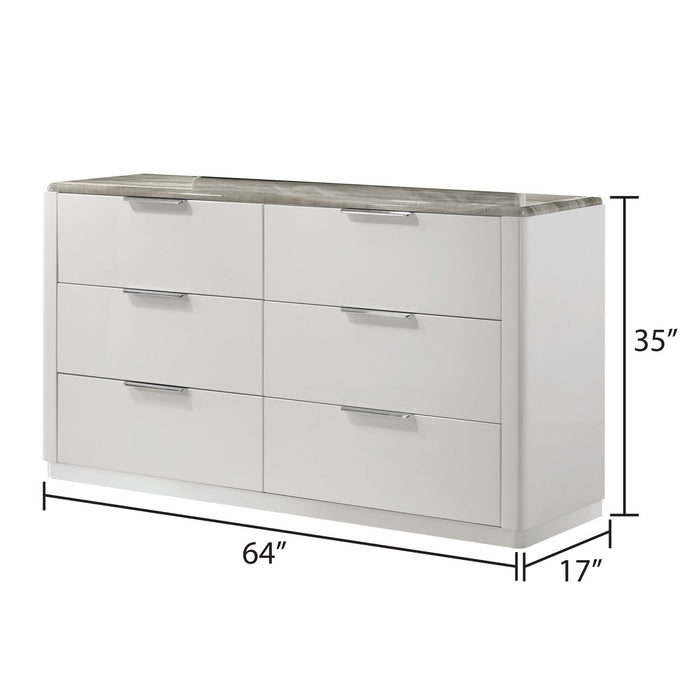 Jazz - 6 Drawer Dresser (Mirror Not Included) - White