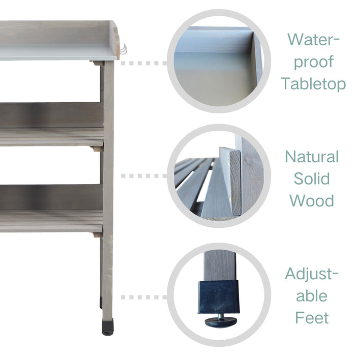 Outdoor Potting Table, 3 Tier Workbench