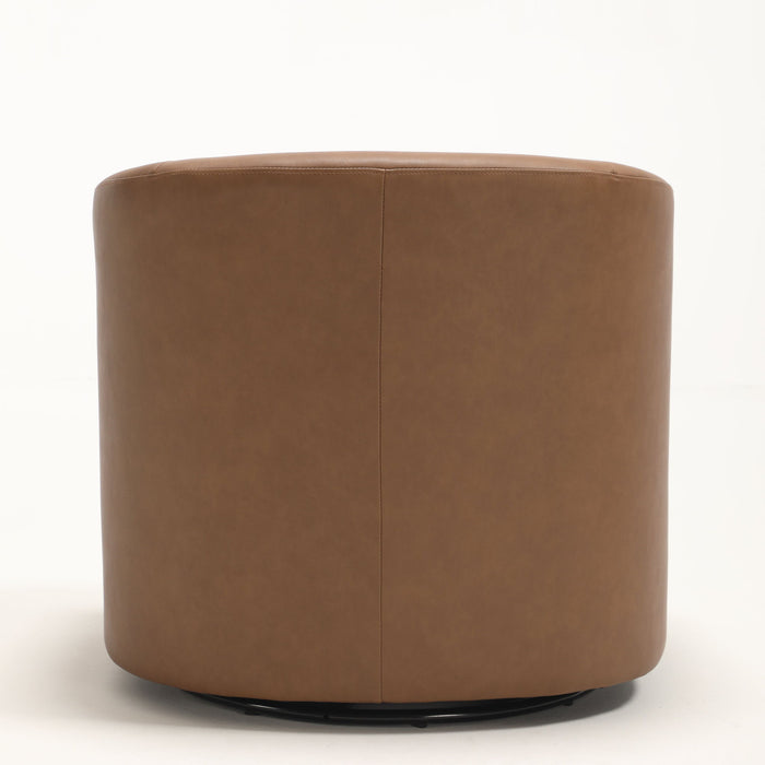 Swivel Barrel Accent Chair For Living Room - Antique Brown