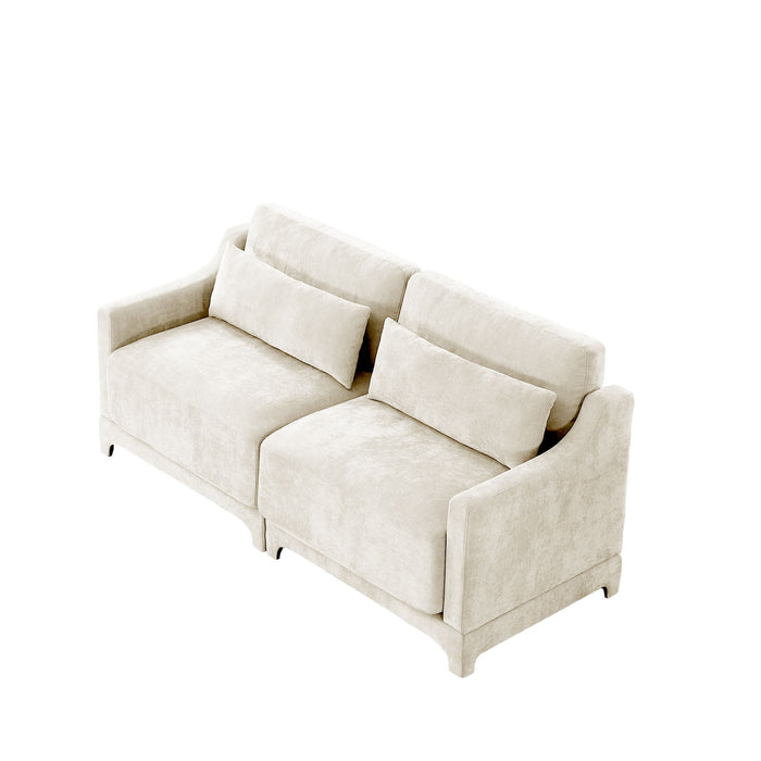 Elegant Sofa With Ergonomic Design And Lumbar Pillows