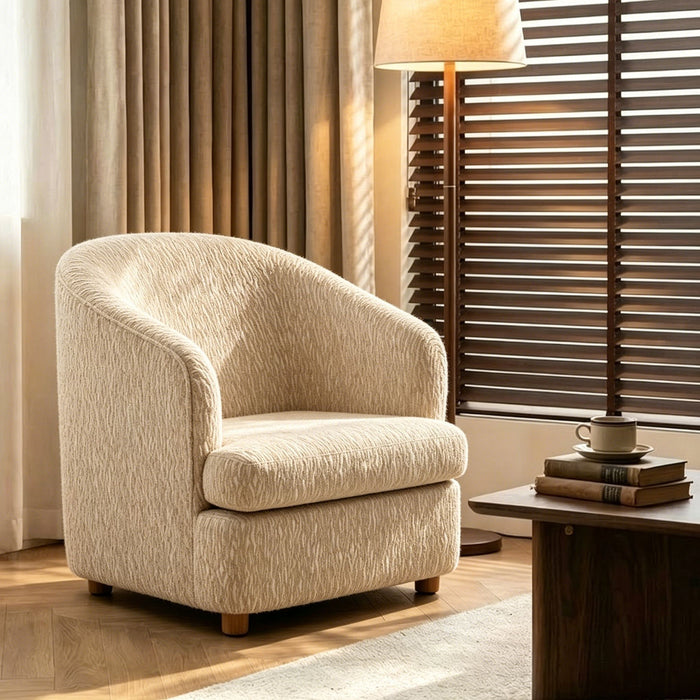 Arm Lounge Chair With Removable Seat Cushion - Light Brown