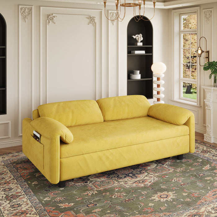 Sofa, Dual Purpose Lounge With Retractable Queen Size Bed