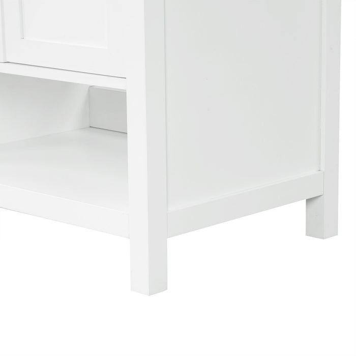 Bathroom Vanity With Sink Top, Bathroom Vanity Cabinet With 2 Doors And 2 Drawers, Open Shelf