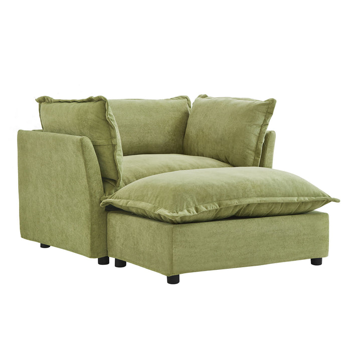 Modern Armchair Sofa With Movable Ottoman