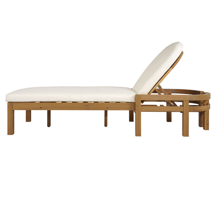 Outdoor Chaise Lounge With 5 Position Adjustable Backrest (Set of 2)