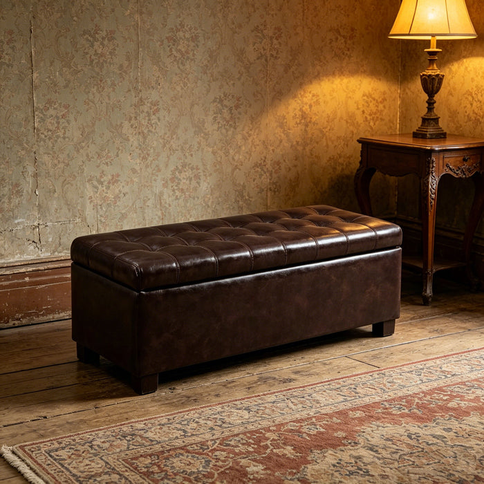 Elegant Tufted Storage Ottoman Bench