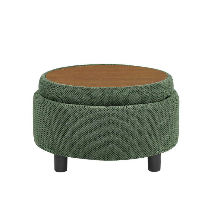 Storage Round Footstool Table Ottoman