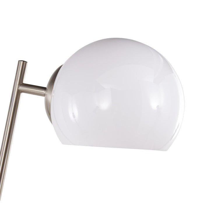 Eileen - Contemporary Floor Lamp - Nickel / White