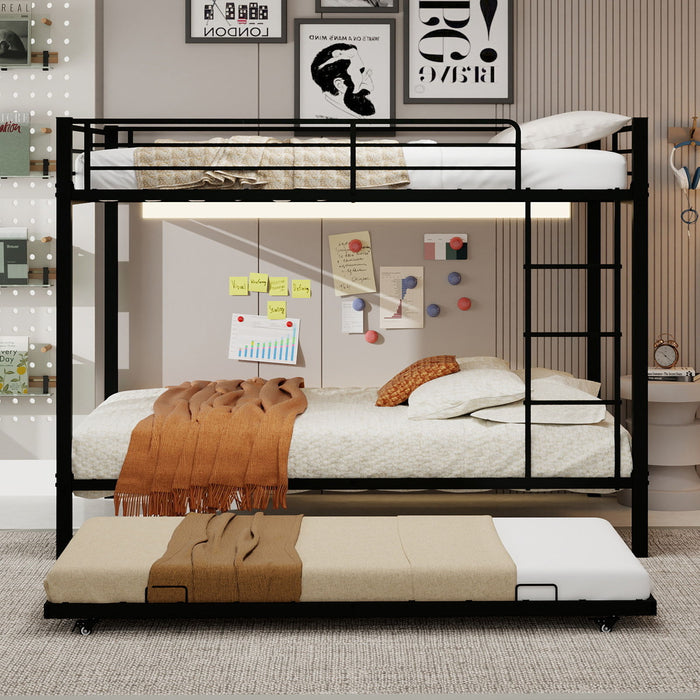 Bunk Bed For Kids, Convertible Frame With Ladders & Guardrail