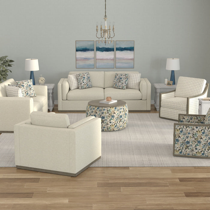 Cecily - Storage Ottoman - Blue Meadow