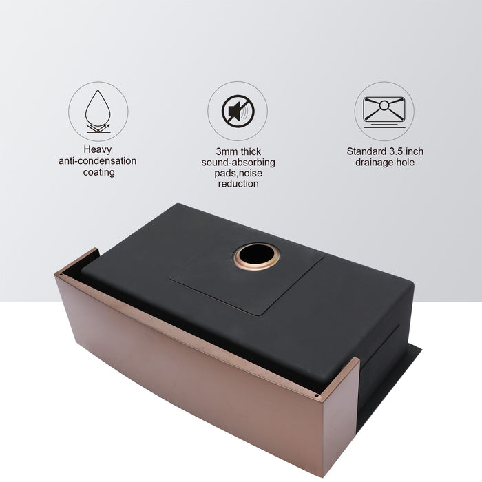 Farmhouse Kitchen Sink, Stainless Steel, Apron Front