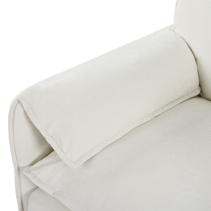 Modern Oversized Chenille Loveseat Sofa With Deep Seat And Diy Combination