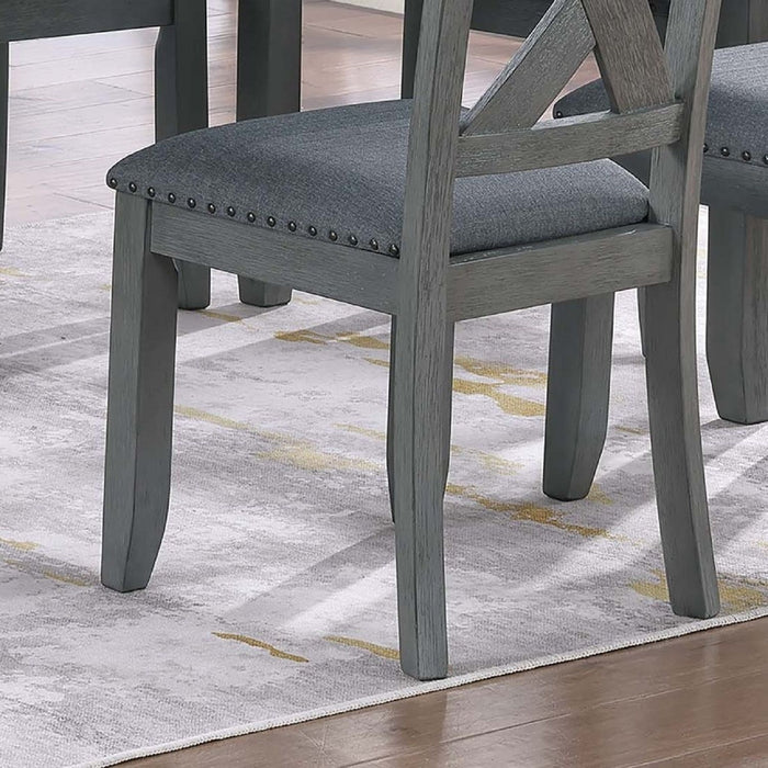 7 Piece Dining Room Furniture, Table And 6 Chairs Set - Gray