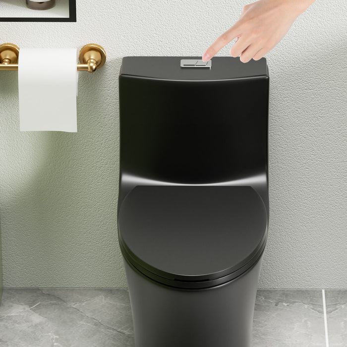 1 Piece Toilet With Dual Flush And Soft Closing Seat