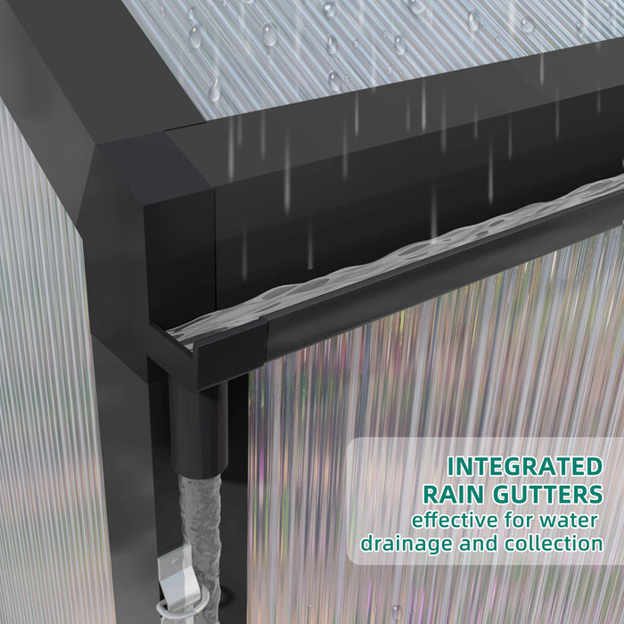 Gain Height Windproof Greenhouse All Season Outdoor Garden Shelter