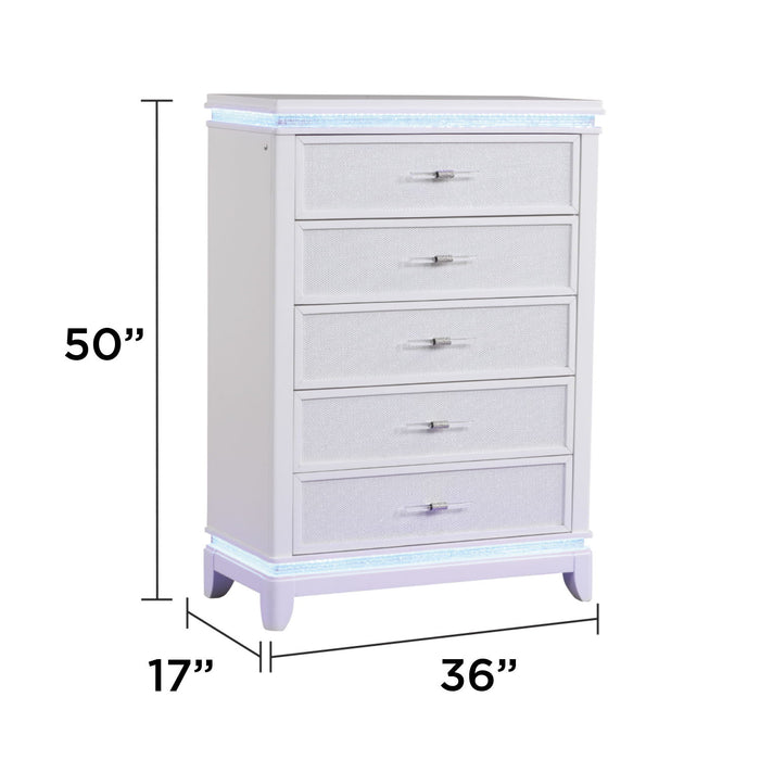 Opium - 5 Drawer Chest - White