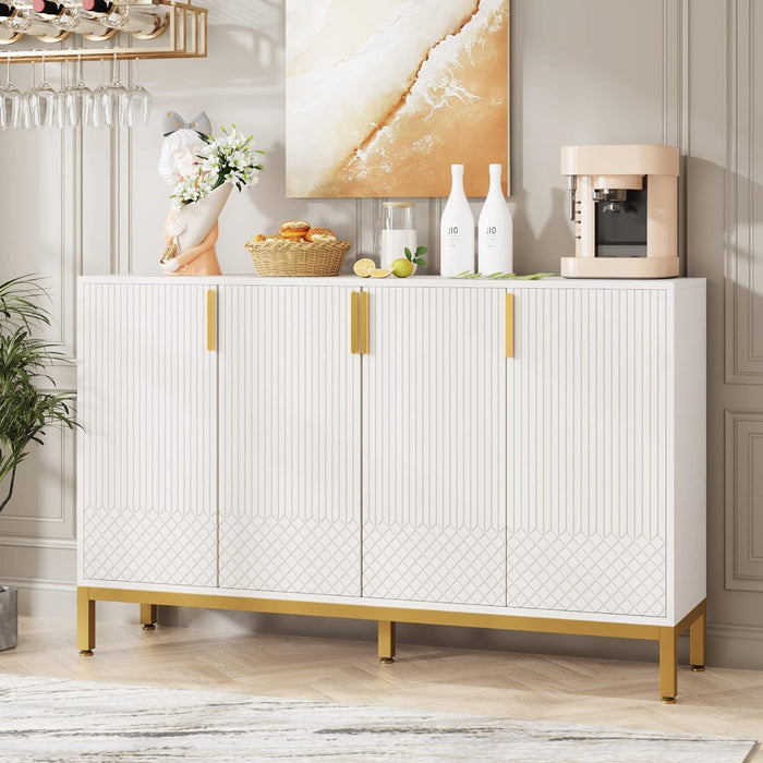 Buffet Sideboard Cabinet With Geometric Doors