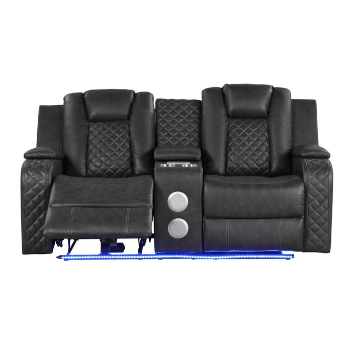 Benz - Power Reclining Loveseat & LED Lighting And Built In USB