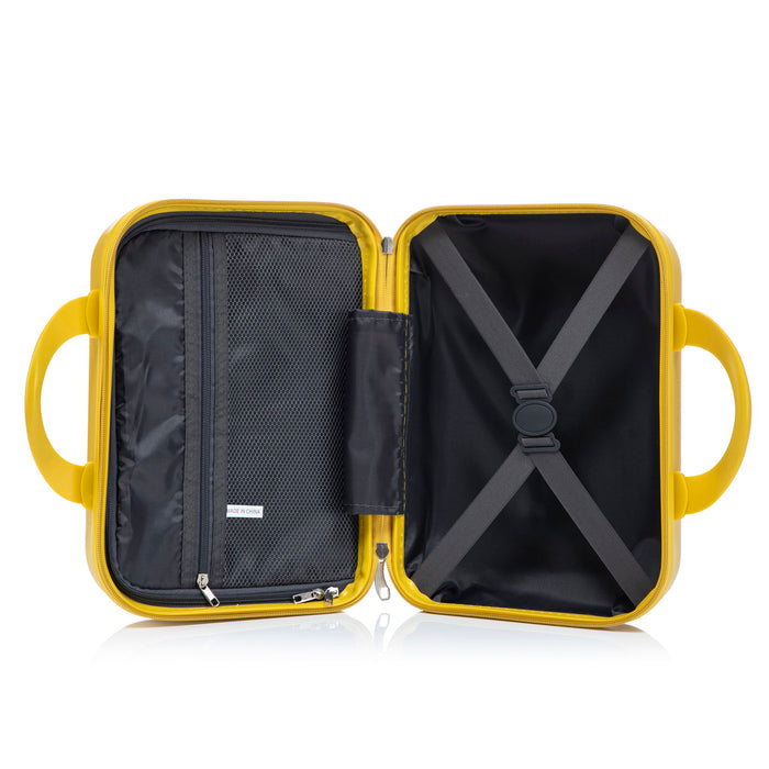 Luggage Set With Cosmetic Case, Combination Lock, Front Opening Design