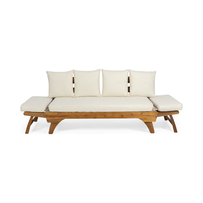 Outdoor Acacia Wood Expandable Daybed With Cushions