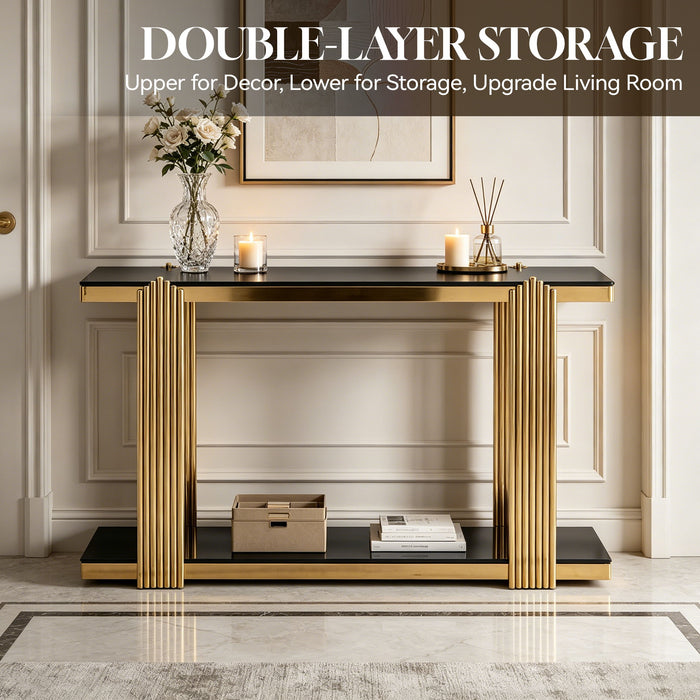 Console Table With Double Tier Storage