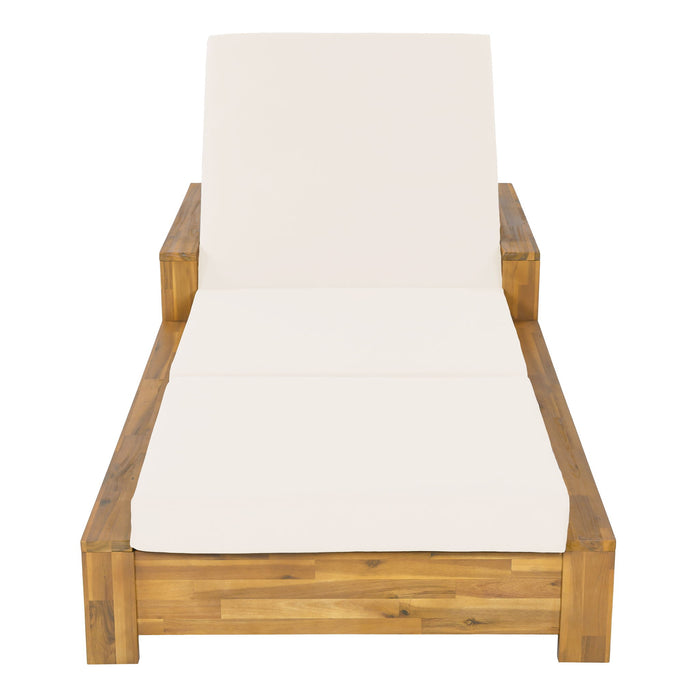Chaise Lounge With 3 Fold Cushion Set, 3 Position Adjustable Backrest