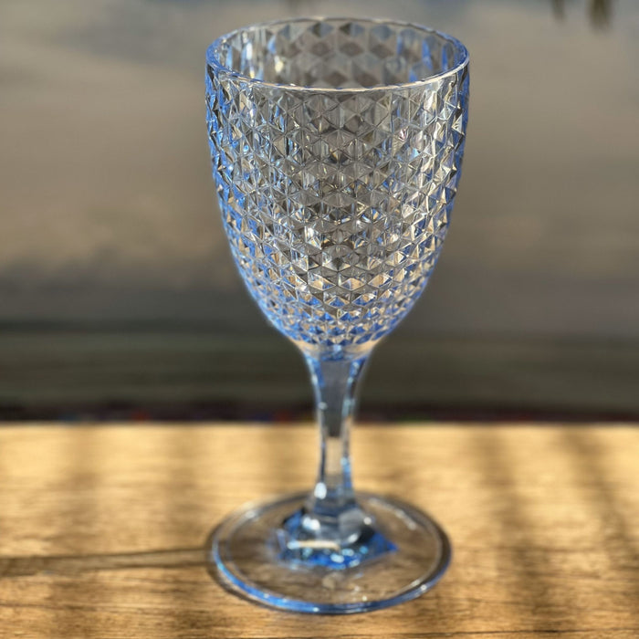 Diamond Cut Plastic Wine Glasses (Set of 4)