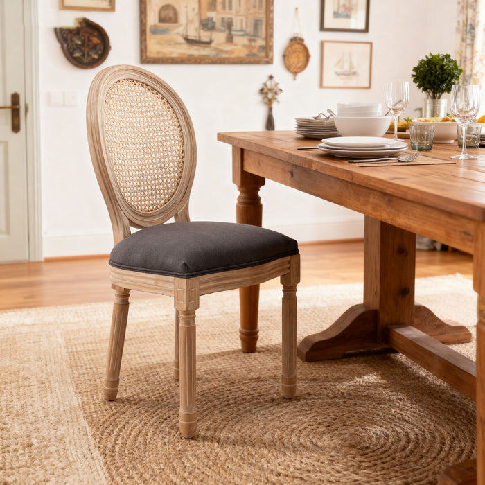 French Country Dining Chairs & Round Back (Set of 2)