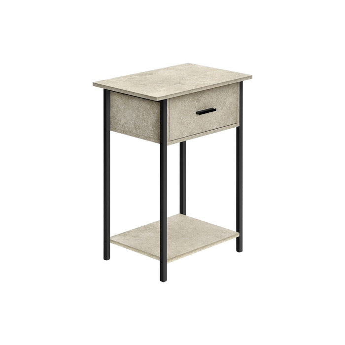 Contemporary 2 Tier Accent Table With Storage Drawer