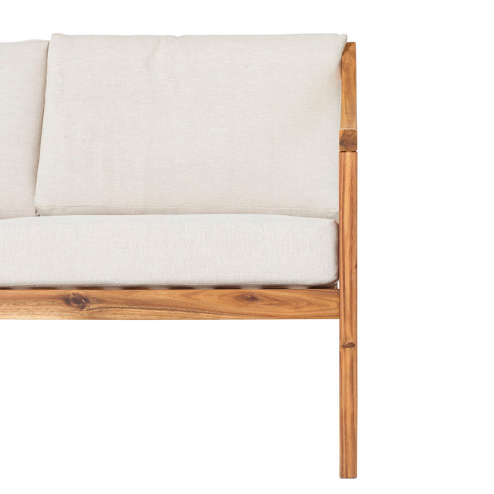 Modern Curved Arm Upholstered Outdoor Loveseat