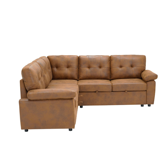 Convertible Sectional Sofa Bed With Pull Out Sleeper And Storage