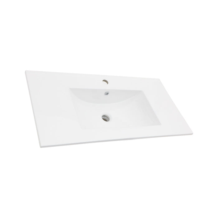 Premium Rectangular Vanity Top With Single Faucet Hole And Overflow