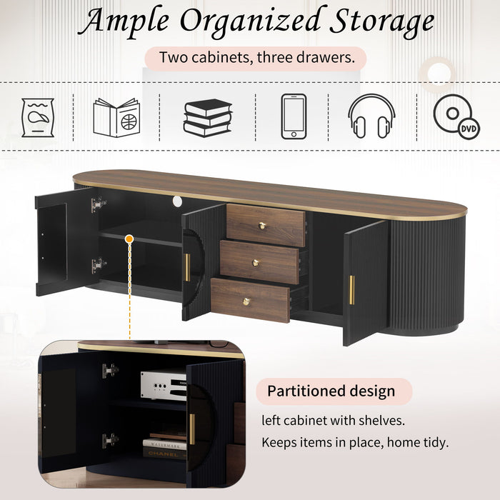 Minimalist TV Stand With 3 Drawers And 1 Shelf